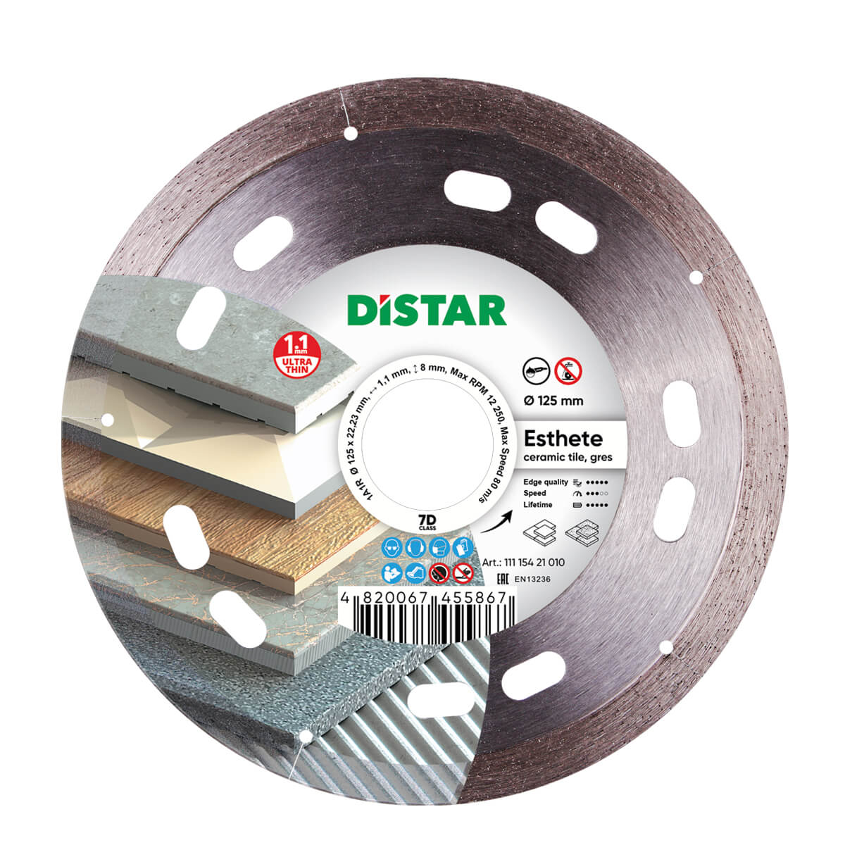 Lame diamantée Esthète 125*1.1*8*22.23