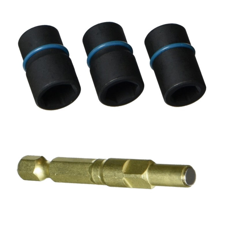 Socket 9.6*61mm With Interchangeable Handle 1/4' Hex 3 Pcs.