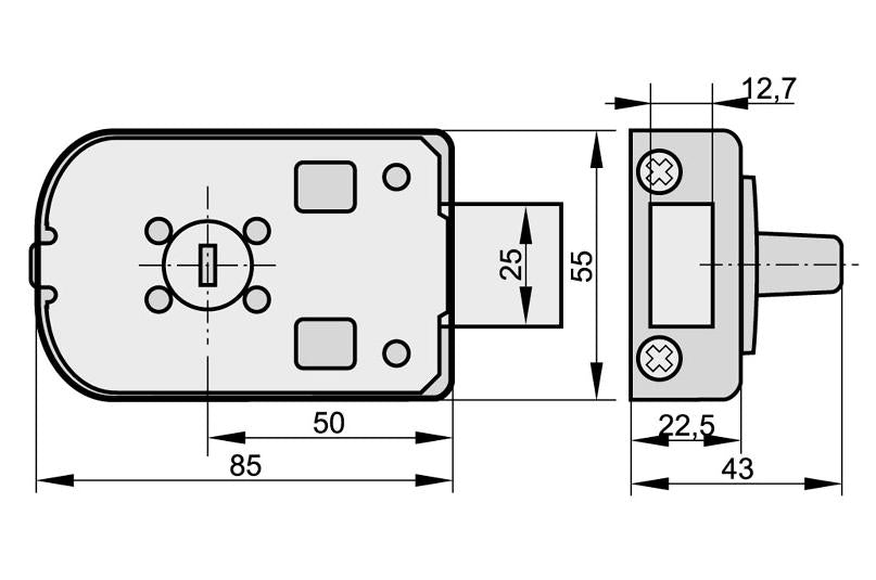 Minos Surface-mounted Lock With 50mm Brown Cylinder