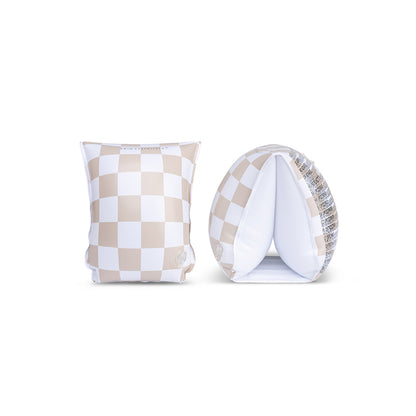 Swim Essentials Arm Bands - Beige - Checkmate