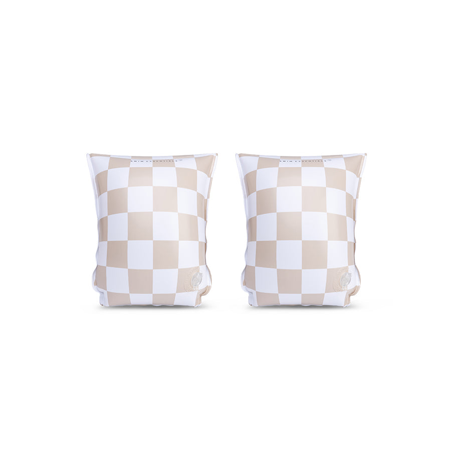 Swim Essentials Arm Bands - Beige - Checkmate