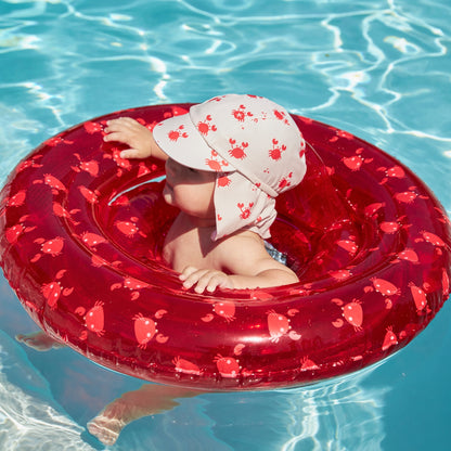 Cuffia solare Swim Essentials - Beige/rosso - Crabby