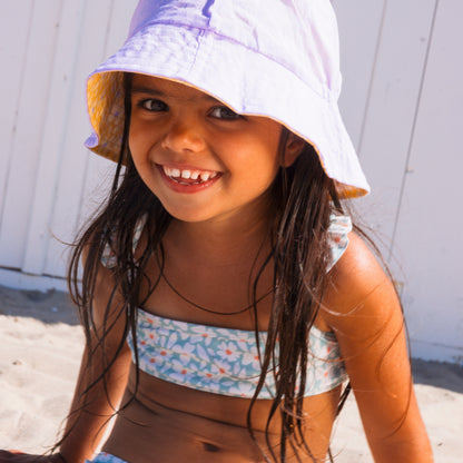 Swim Essentials Zonnehoed Omkeerbaar - Geel - Bloemig