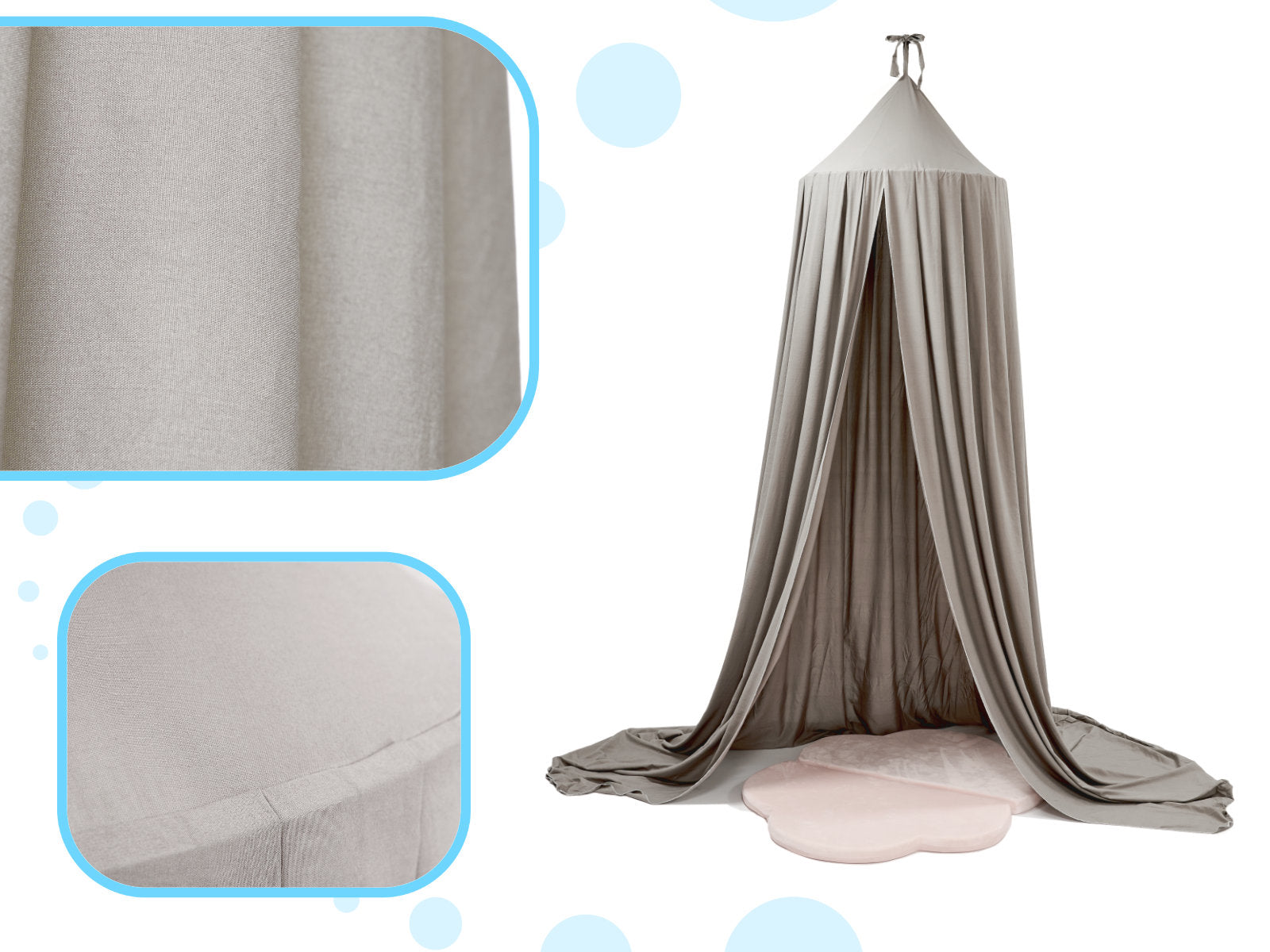 Canopy Curtain Tipi Tent Hanging Gray