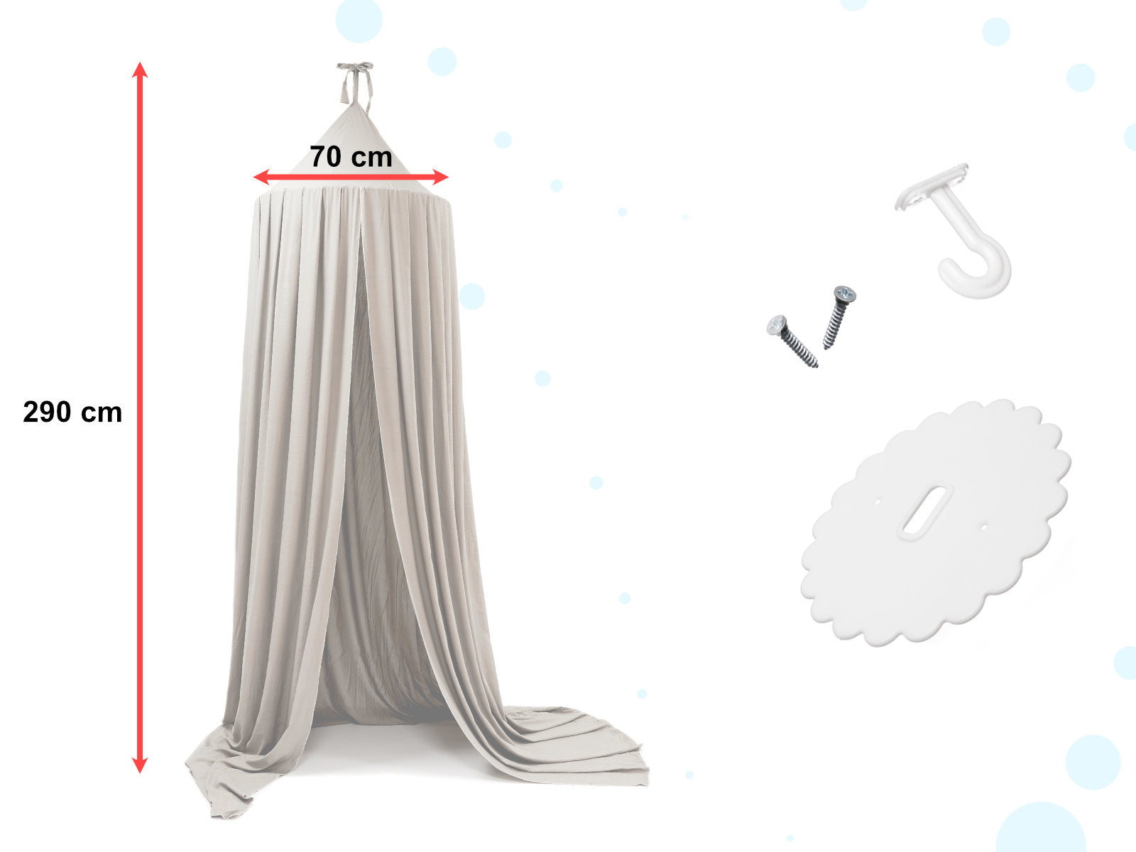 Canopy Curtain Tipi Tent Hanging Gray