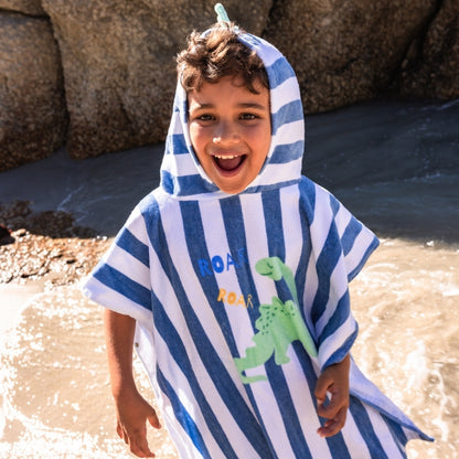 Swim Essentials Strandponcho - Blauw - Dino - 65 X 65 Cm