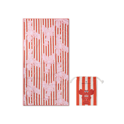Swim Essentials Beach Towel Microfiber- Red - Lobster Bay - 180 X 90 Cm