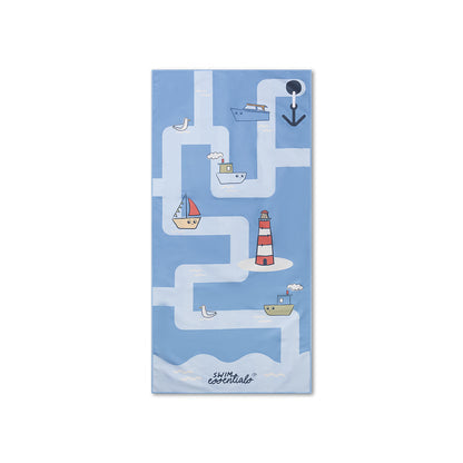Plážová osuška Swim Essentials z mikrovlákna – modrá – Seas The Day – 135 X 65 cm