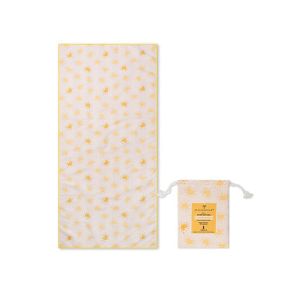 Swim Essentials Beach Towel Microfiber - Yellow - Flower Market - 135 X 65 Cm