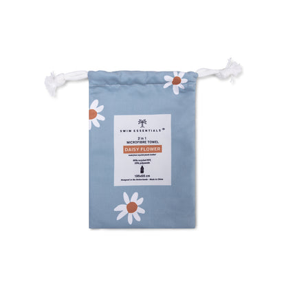 Telo mare Swim Essentials in microfibra - Blu - Fiore margherita 135 x 65 cm