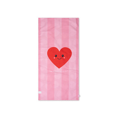 Telo Mare Swim Essentials In Microfibra - Rosso - Cuori - 135 X 65 Cm