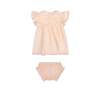 Swim Essentials Beachwear Girls Dress - Muslin - Orange/white - Sunset Grid