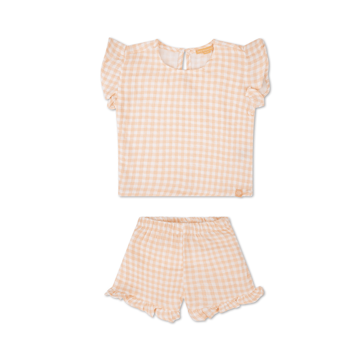 Swim Essentials Beachwear Girls - Mušelín - Oranžová/bílá - Sunset Grid