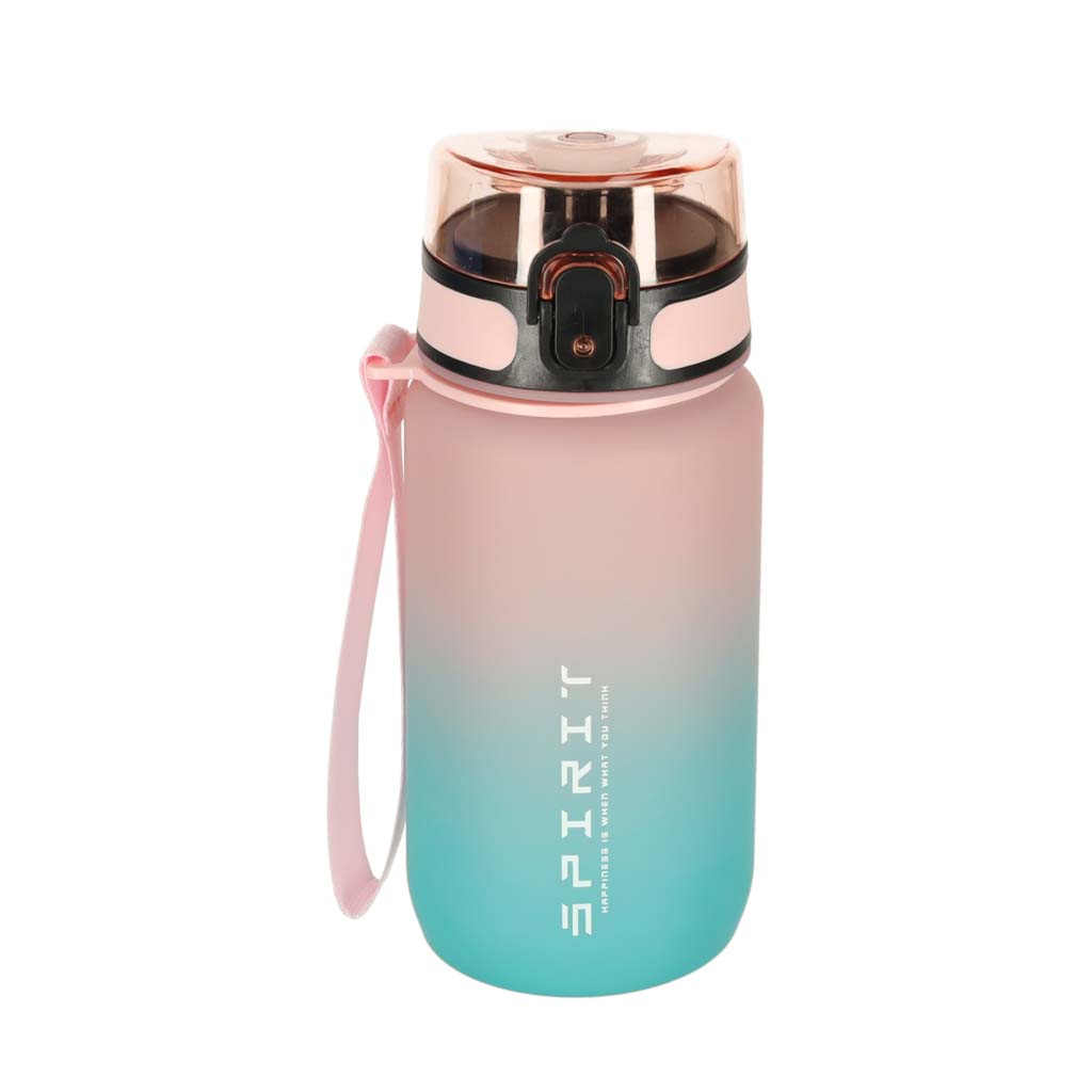 Vizes palack Bidon Szalmanyéllel Sport 600ml Pink-kék