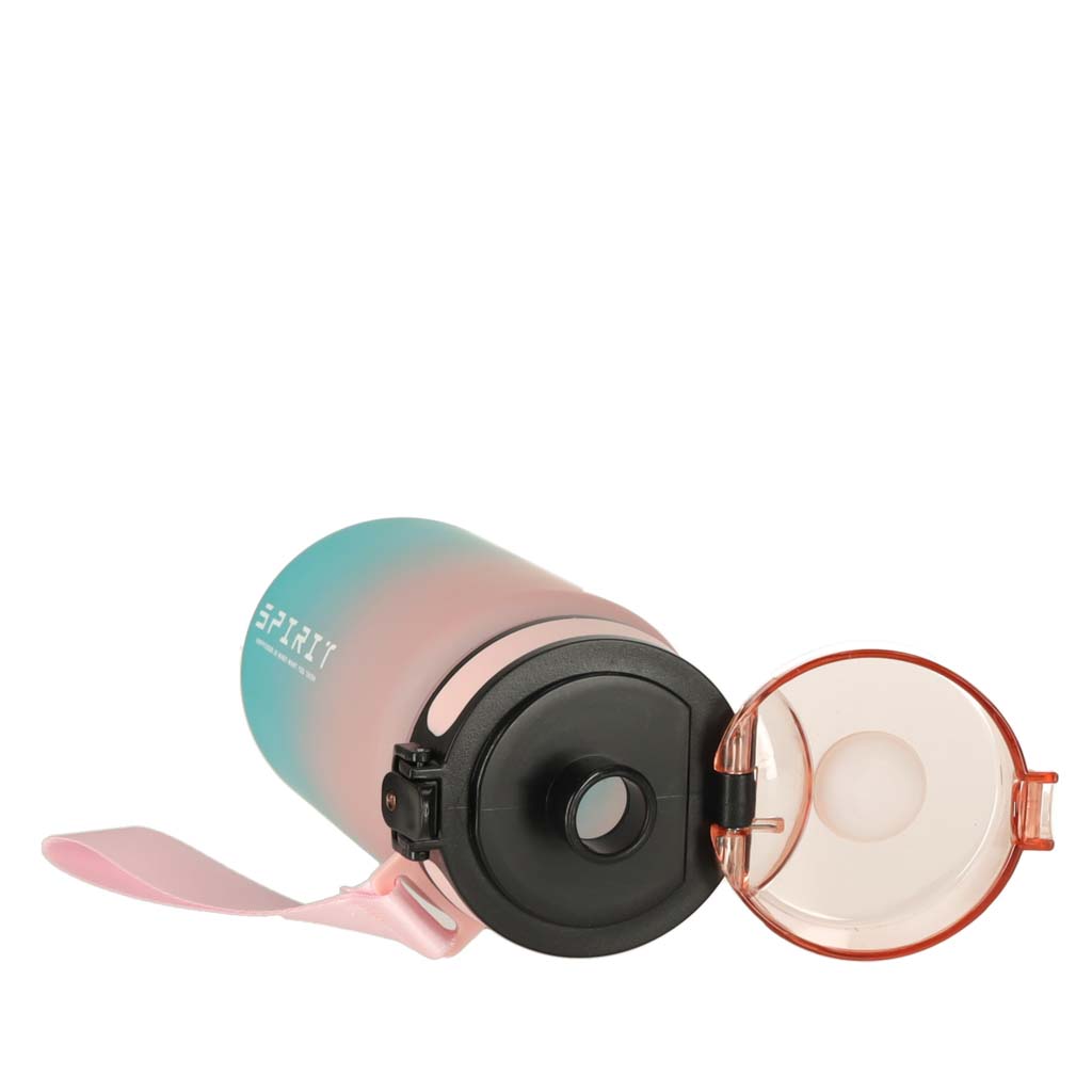 Vizes palack Bidon Szalmanyéllel Sport 600ml Pink-kék
