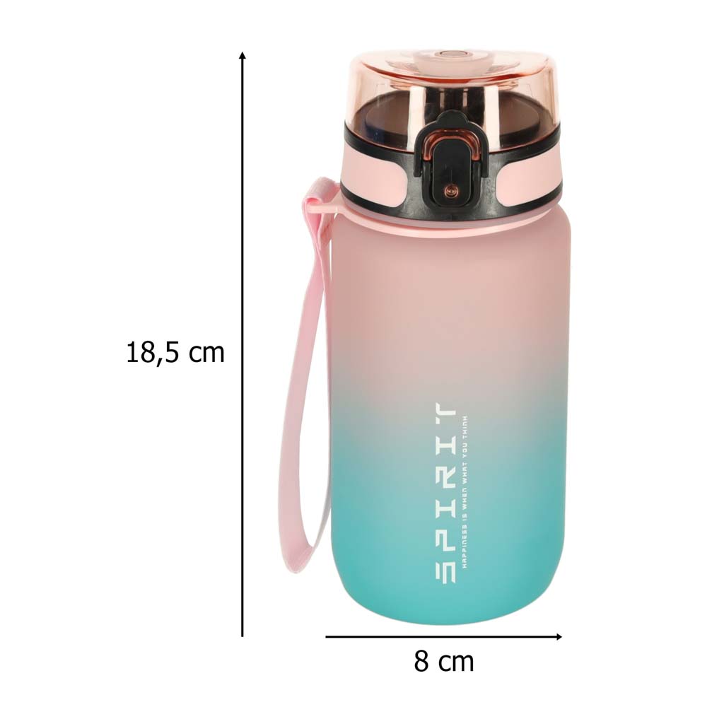 Vizes palack Bidon Szalmanyéllel Sport 600ml Pink-kék