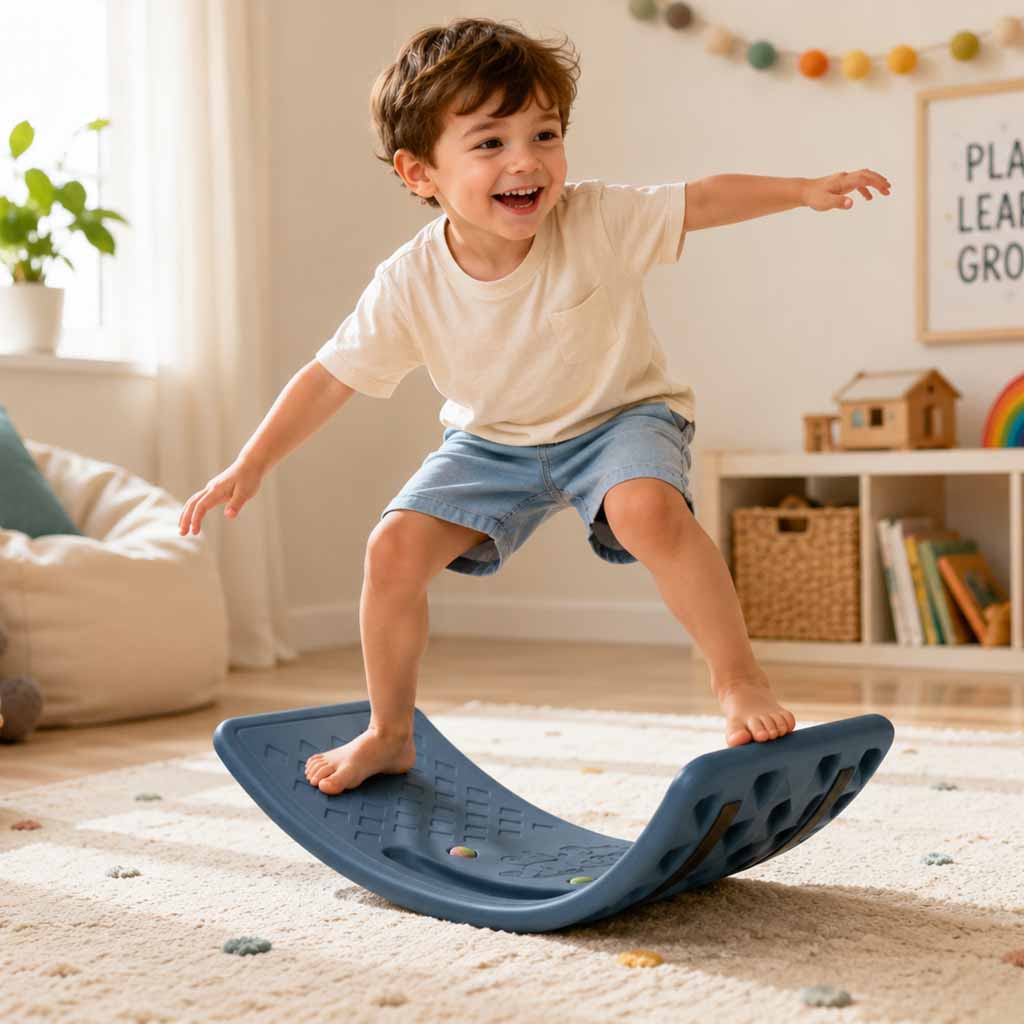 Balancing Board With Embossing 83x28cm Blue