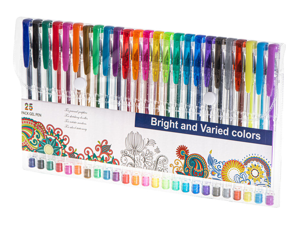 Color Glitter Gel Pens Set Of 25pcs.