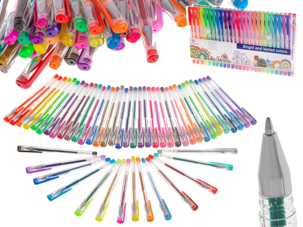 Színes Glitter Gel Toll készlet 50db.