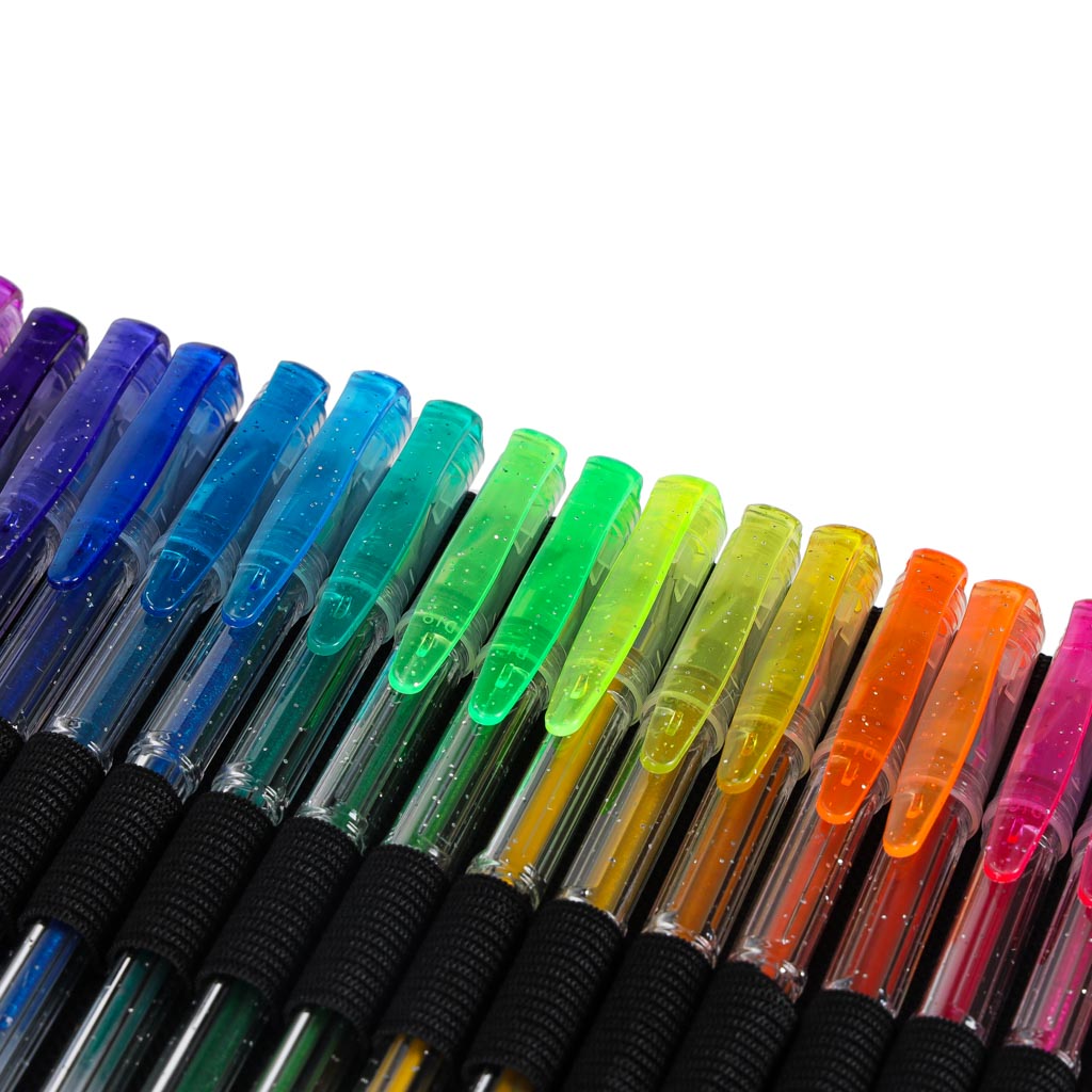 Kleurgelpennen in etui 100 stuks + 100 vullingen