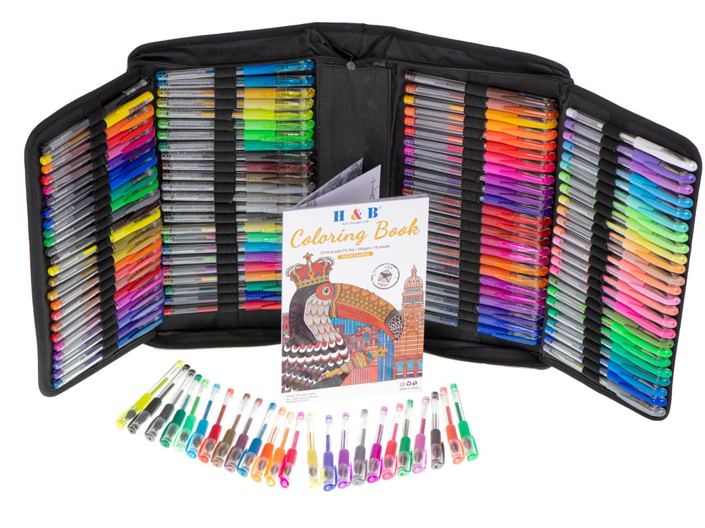 Color Gel Pens In Case 120pcs + 120 Refills