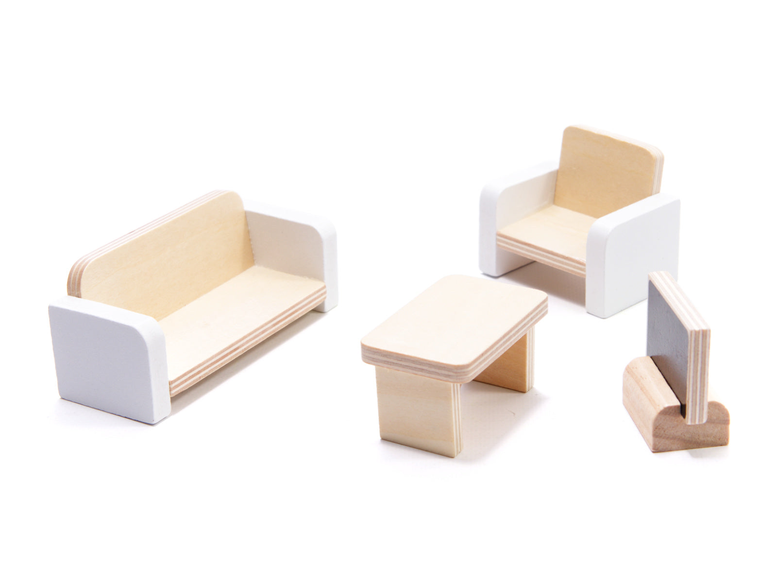 Mdf Wooden Doll House + Furniture 78cm Black Led