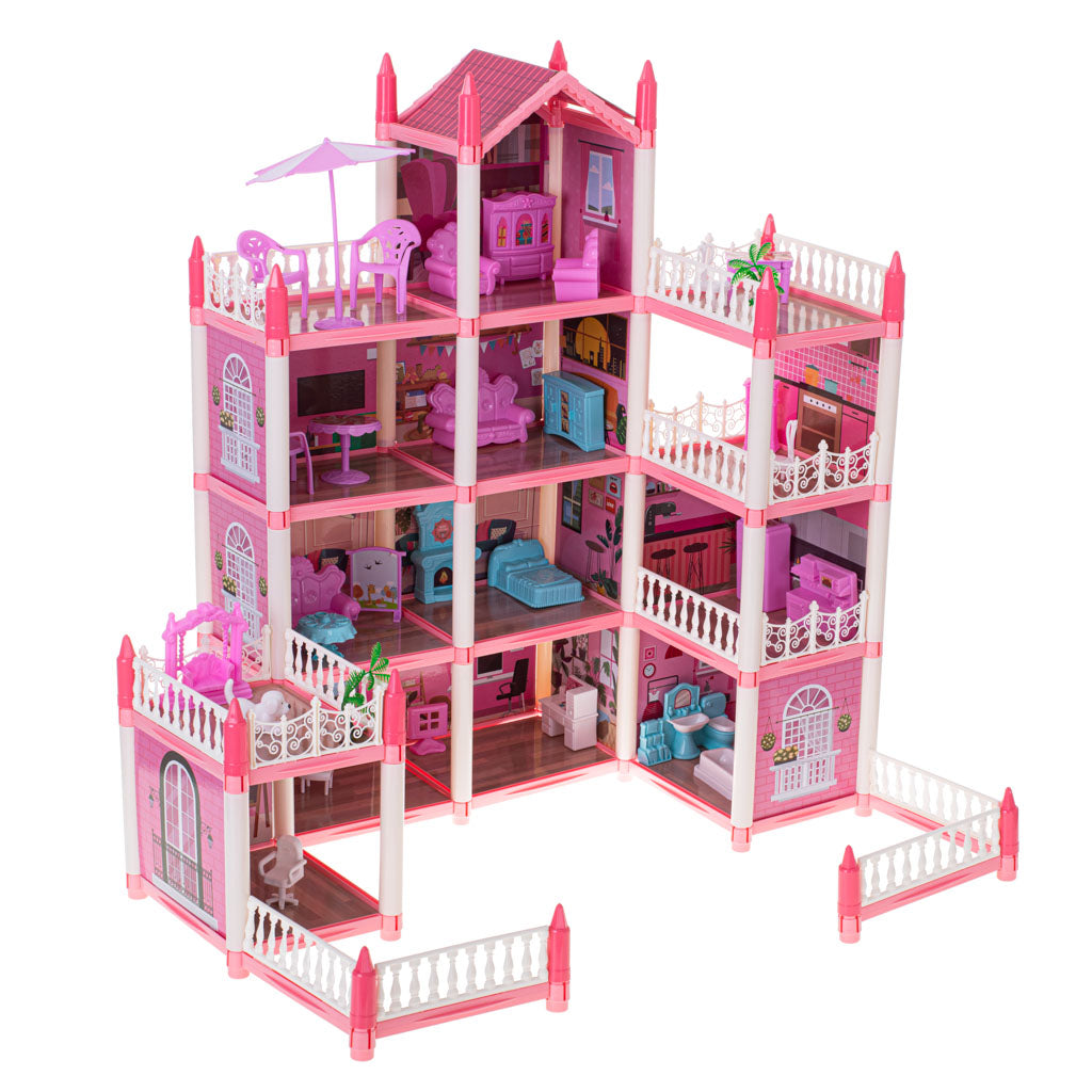 Doll House Villa Pink Diy 4 szintes bútorok
