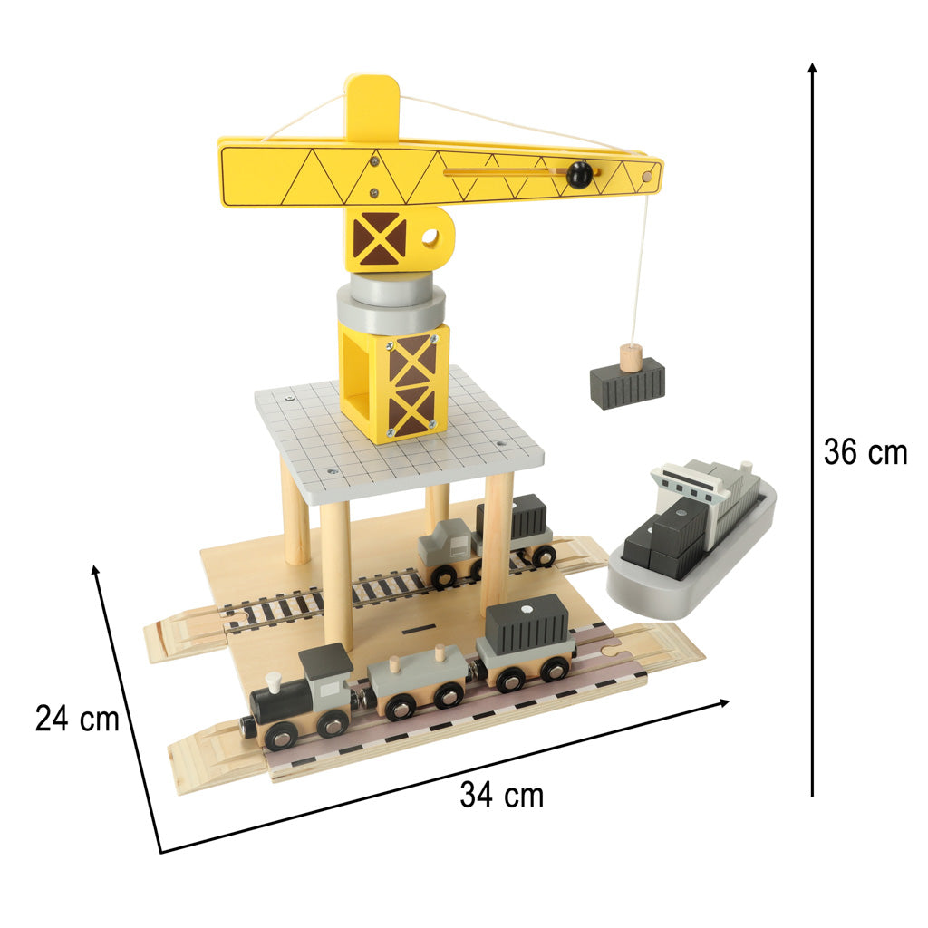 Wooden Crane Crane Seaport + Car Ship