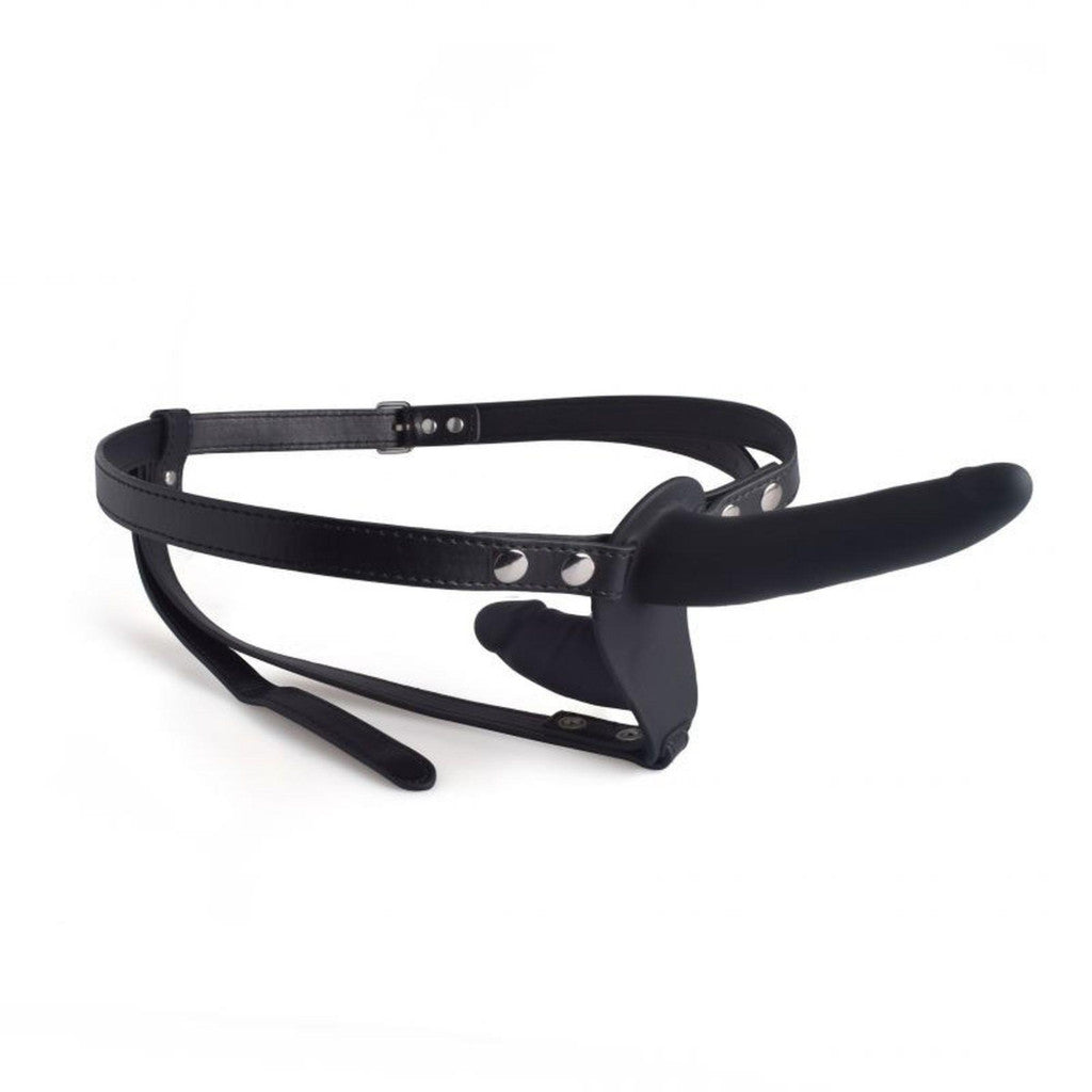 Toyz4lovers Double Dildo Strap Faux Leather Black