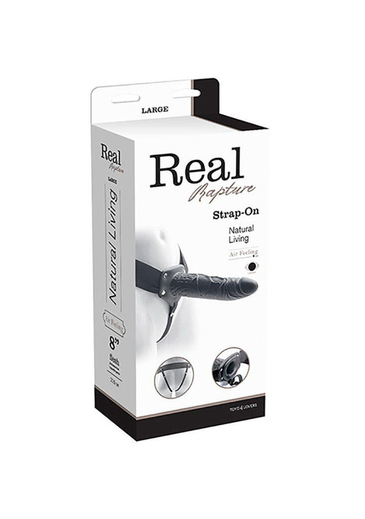 Proteza Vibrator Vibrating Hollow Adjustable Strap 8 Cm Black