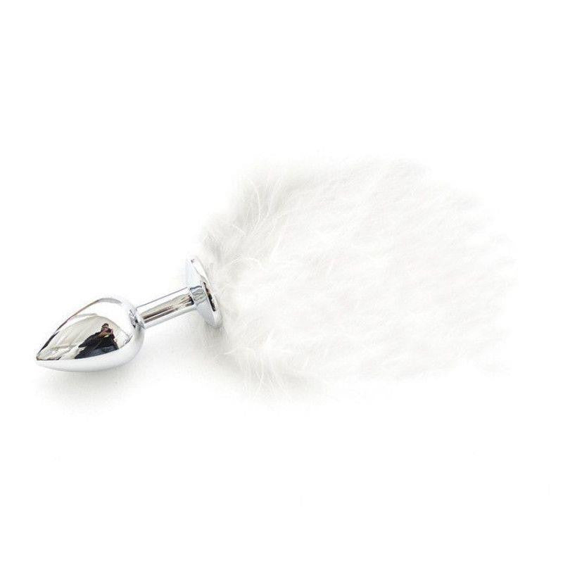 Anal Plug With Soft Tail White Small
