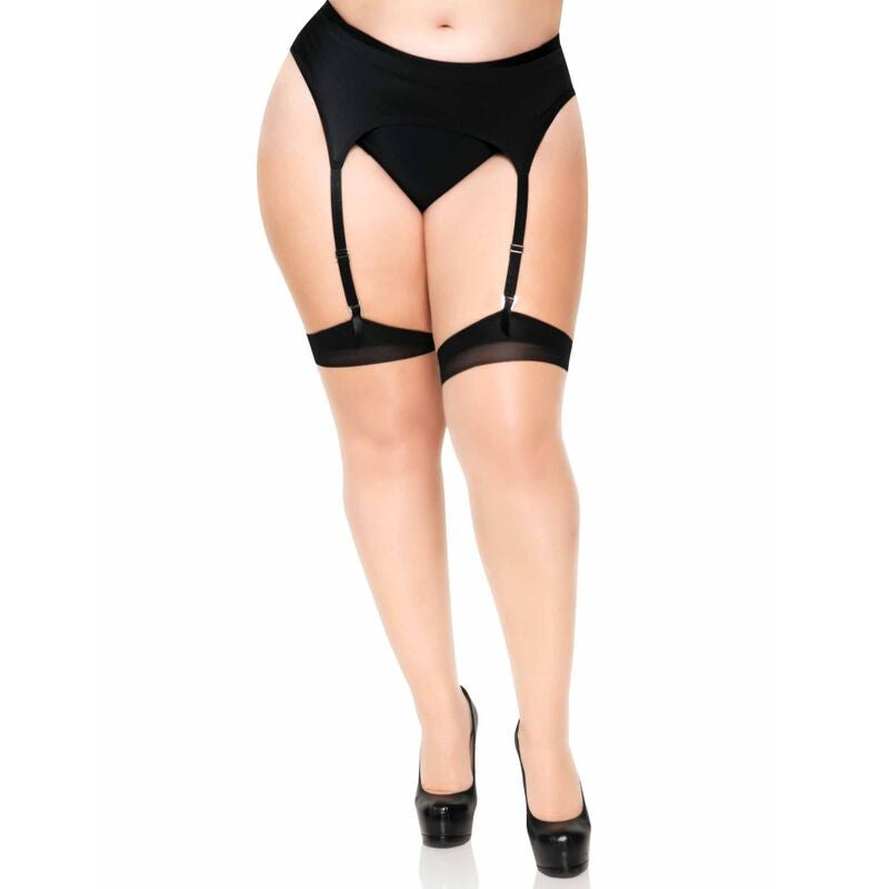Leg Avenue – Premium Transparent Thigh Highs With Cuban Heel