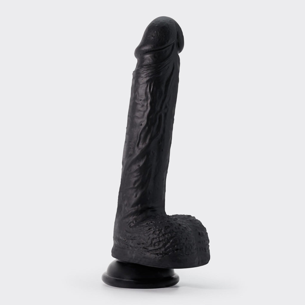 Crushious Dildo Strong Suction Cup Flexible Waterproof 22 Cm Black