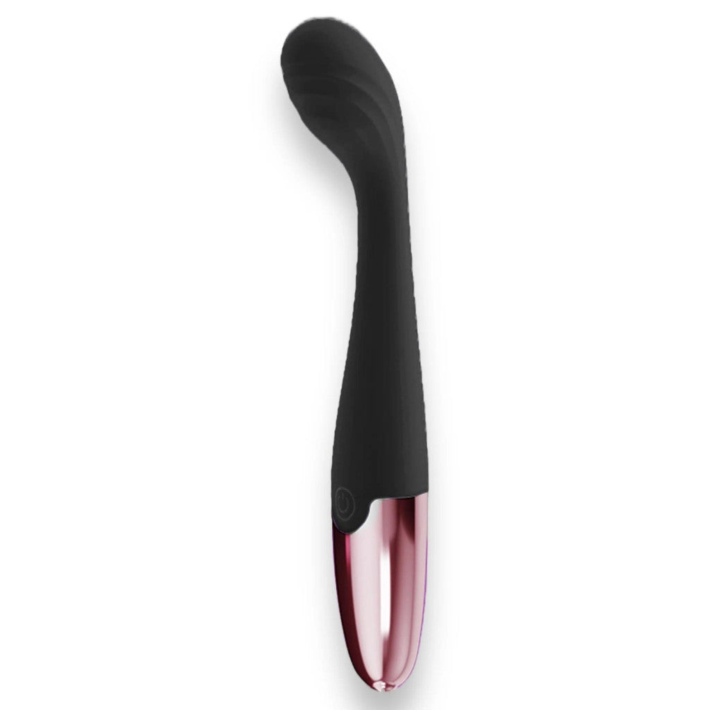 Power Escorts Vibrator G-spot Stimulator 10 Modes Silent Usb Charging 18 Cm Black Silicone