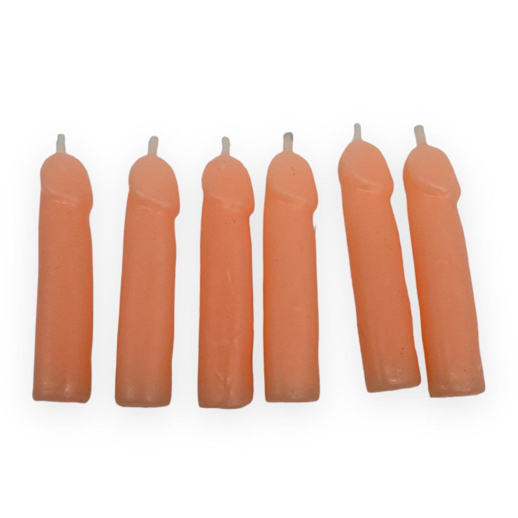 Party Penis Candle 6 Pcs Flesh Colored