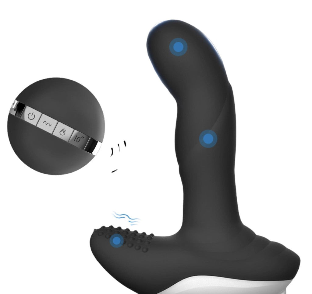 Prostate Stimulator Usb Charging Vibrating 7 Modes Heating Waterproof Black