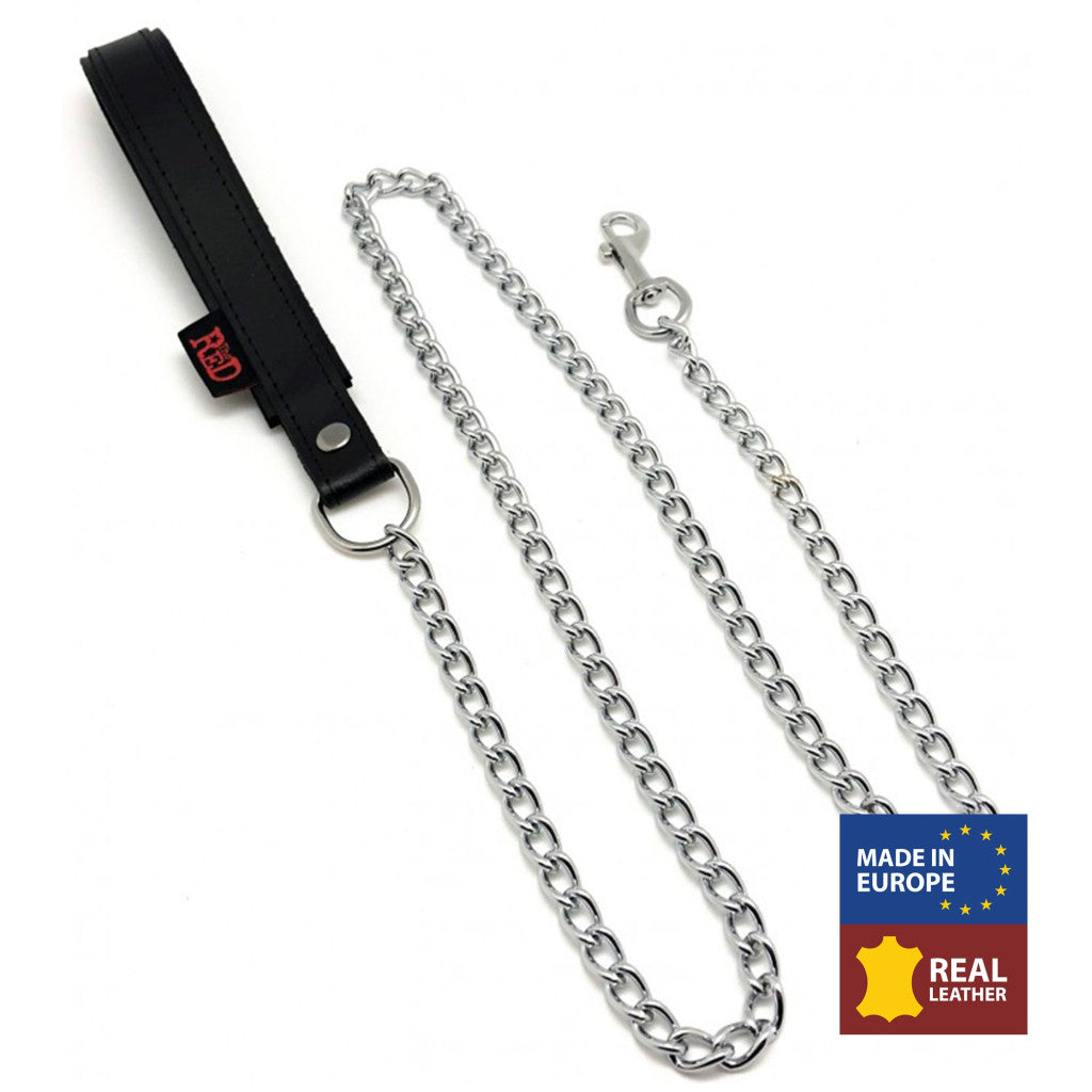 Leather Leash With Handle – 1m Black