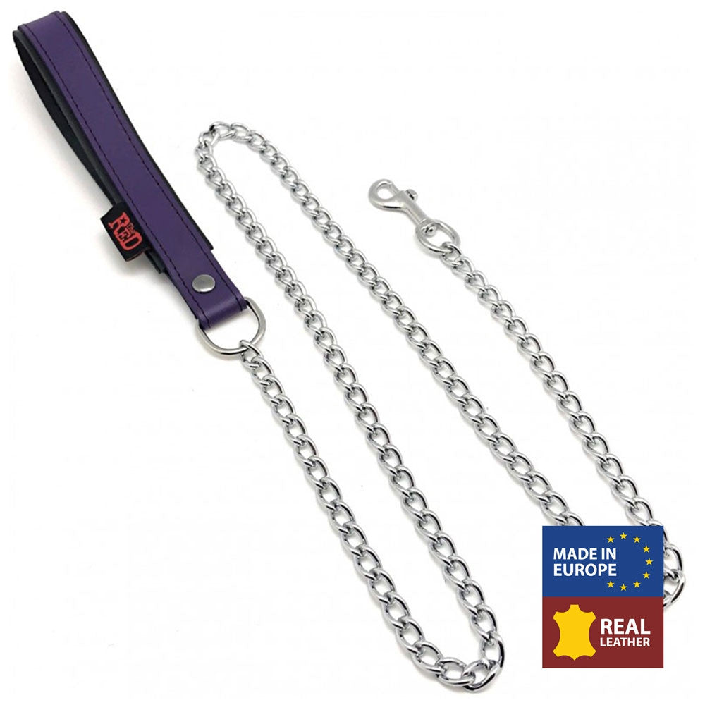 Premium 1m Purple Leash With Leather Handle