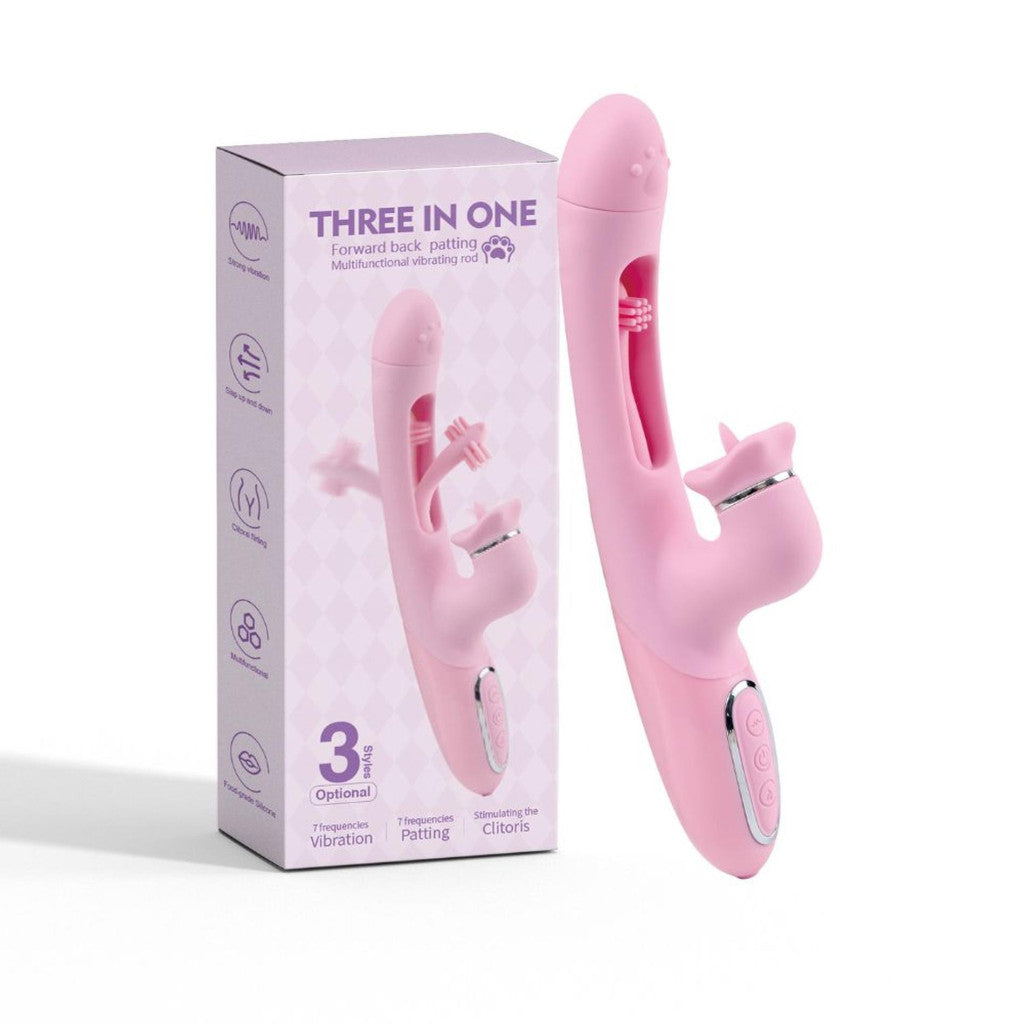 Sex Toy Vibrator Three-function Stimulation 7 Modes 7 Levels Usb Charging Waterproof Black