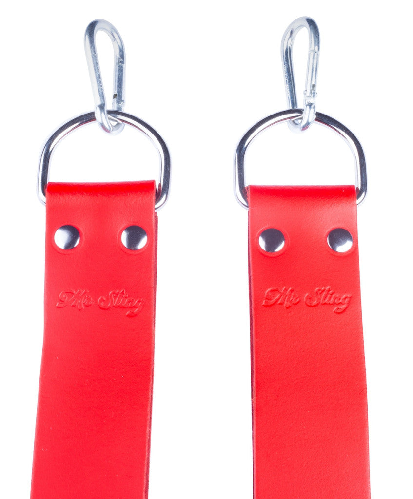 Pair Of Red Leather Swing Footrests – Stylish Comfort
