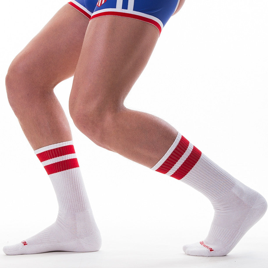 White-red Sports Socks - For Stylish Training