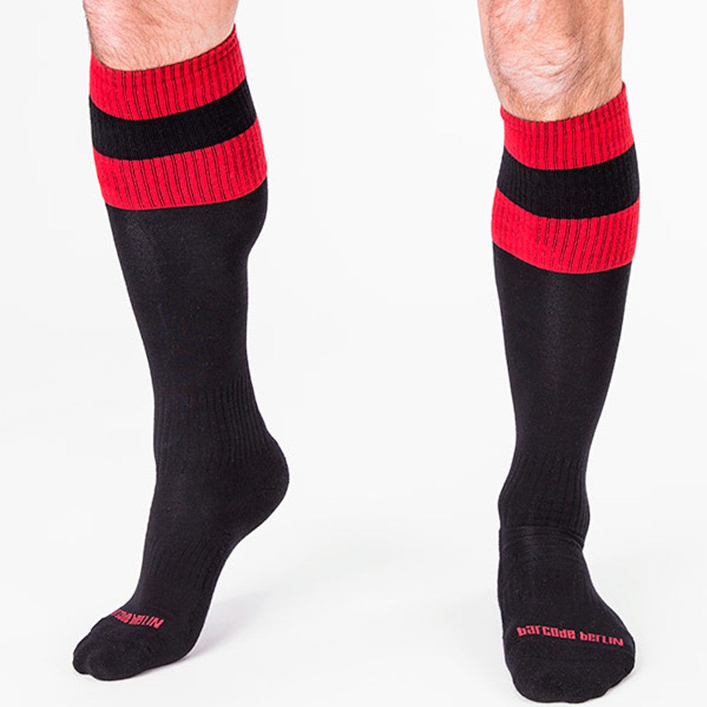 Black-red Football Socks – Premium Athletic Comfort