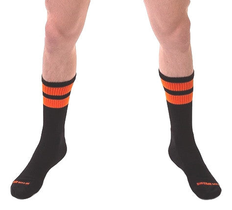 Reflective Black And Orange Training Socks