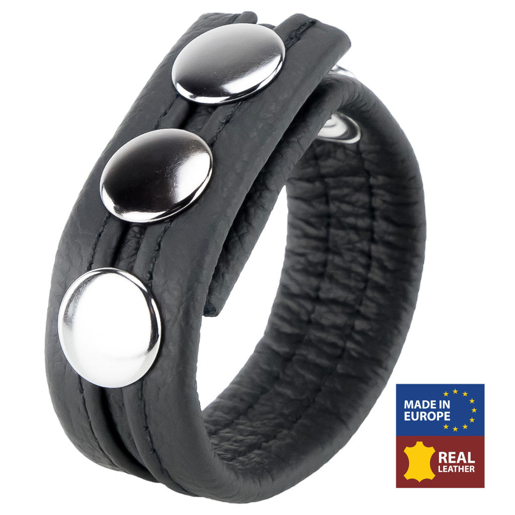 Leather Penis Ring With 3 Pressures – Elegant Premium Comfort
