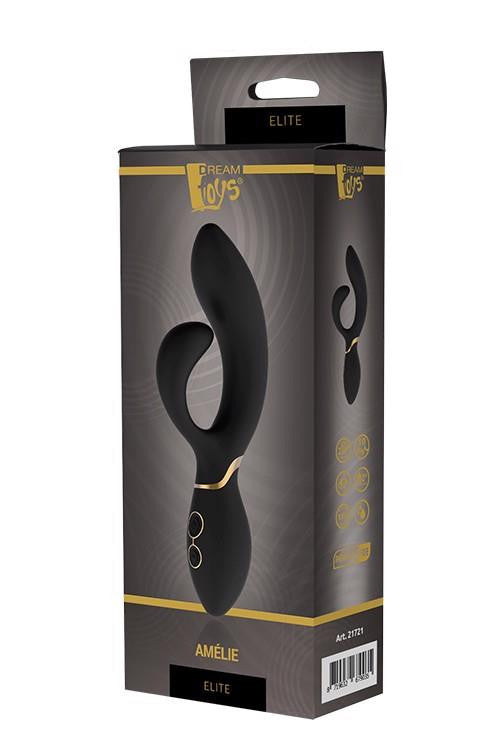 Dream Toys Vibrator Dual Motor Flexible Rabbit 20 Cm Black-gold Usb Charging
