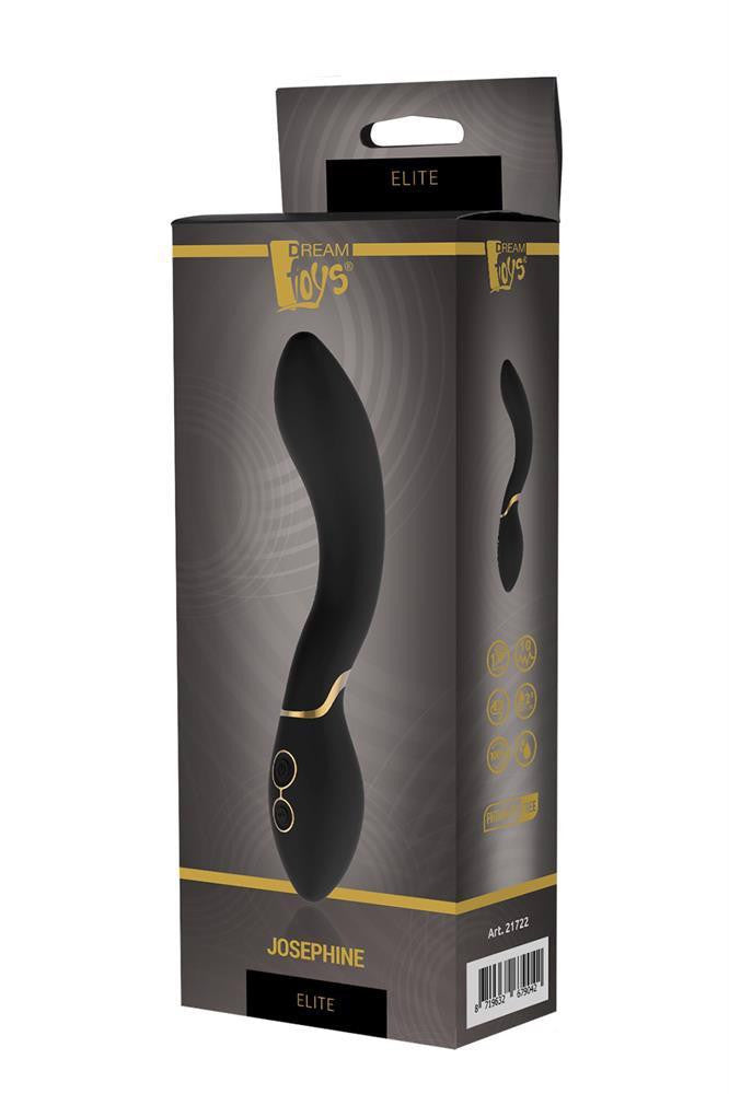 Dream Toys Vibrator Springy Large Head 7 Modes 3 Speeds Usb Charger Black-gold 20 Cm
