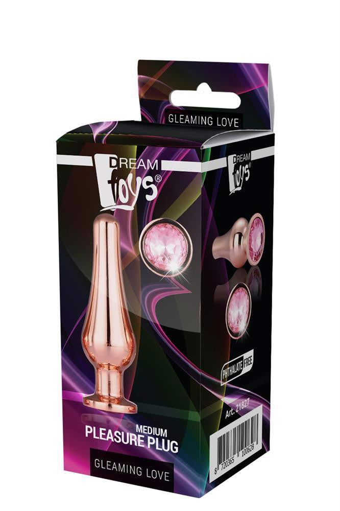 Gleaming Love Anal Plug With Stone Decoration 11 Cm Rose Gold