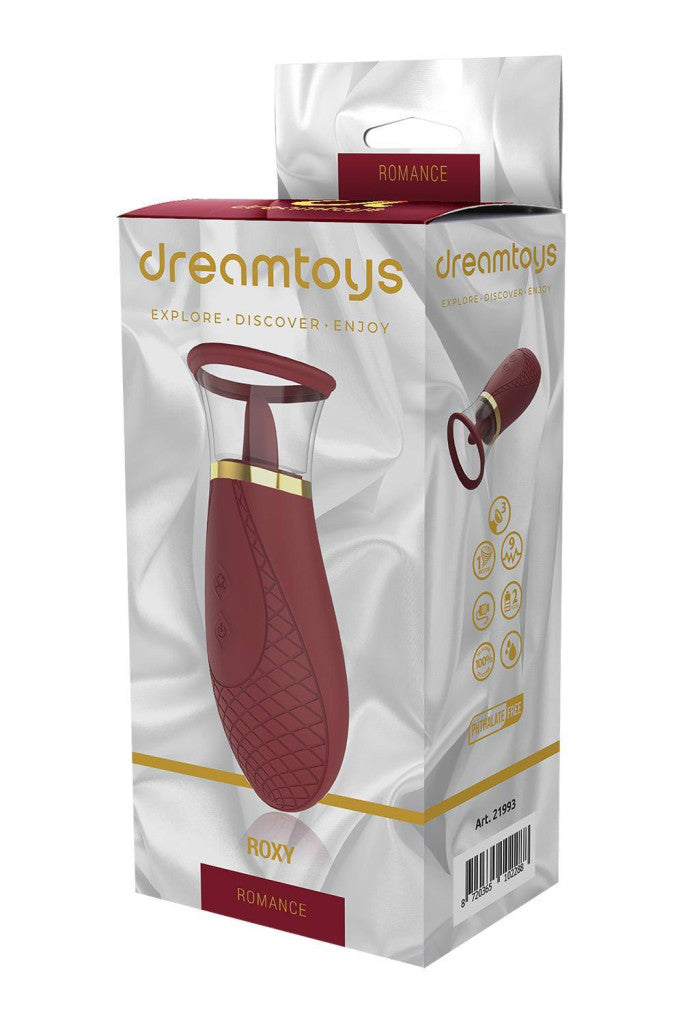 Dream Toys Suction Stimulator 3 Strengths 9 Rhythms Usb Rechargeable Burgundy-gold 17 Cm