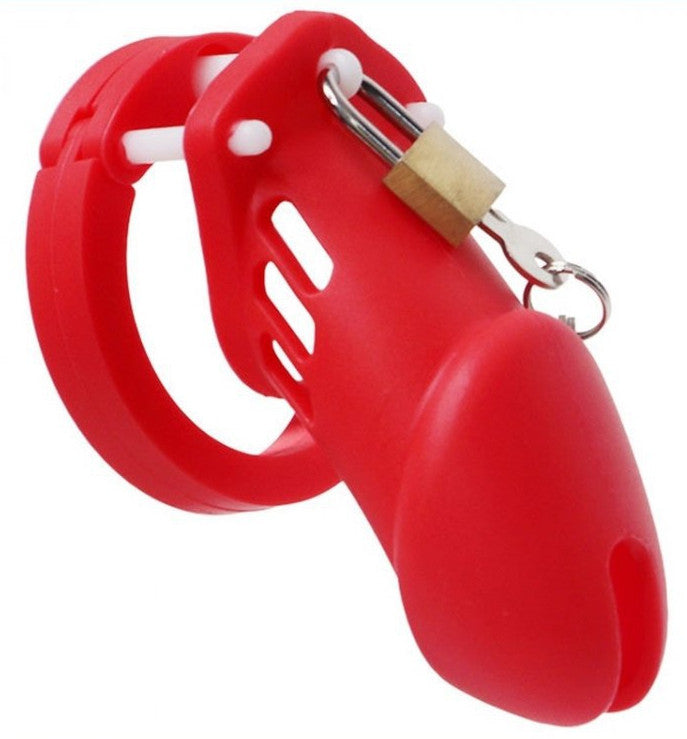 Silicone Chastity Cage Bran – Premium Silicone Chastity Device Red