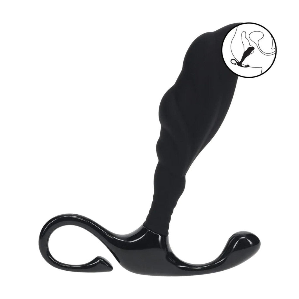 Leafz Prostate Stimulator With Flexible Neck Large Black Silicone
